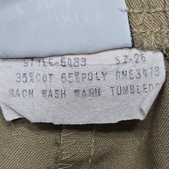 Vintage Priority One Pants Womens 26 Khaki Brown Elastic Waist Workwear Pleated - Picture 14 of 14